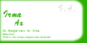 irma ax business card